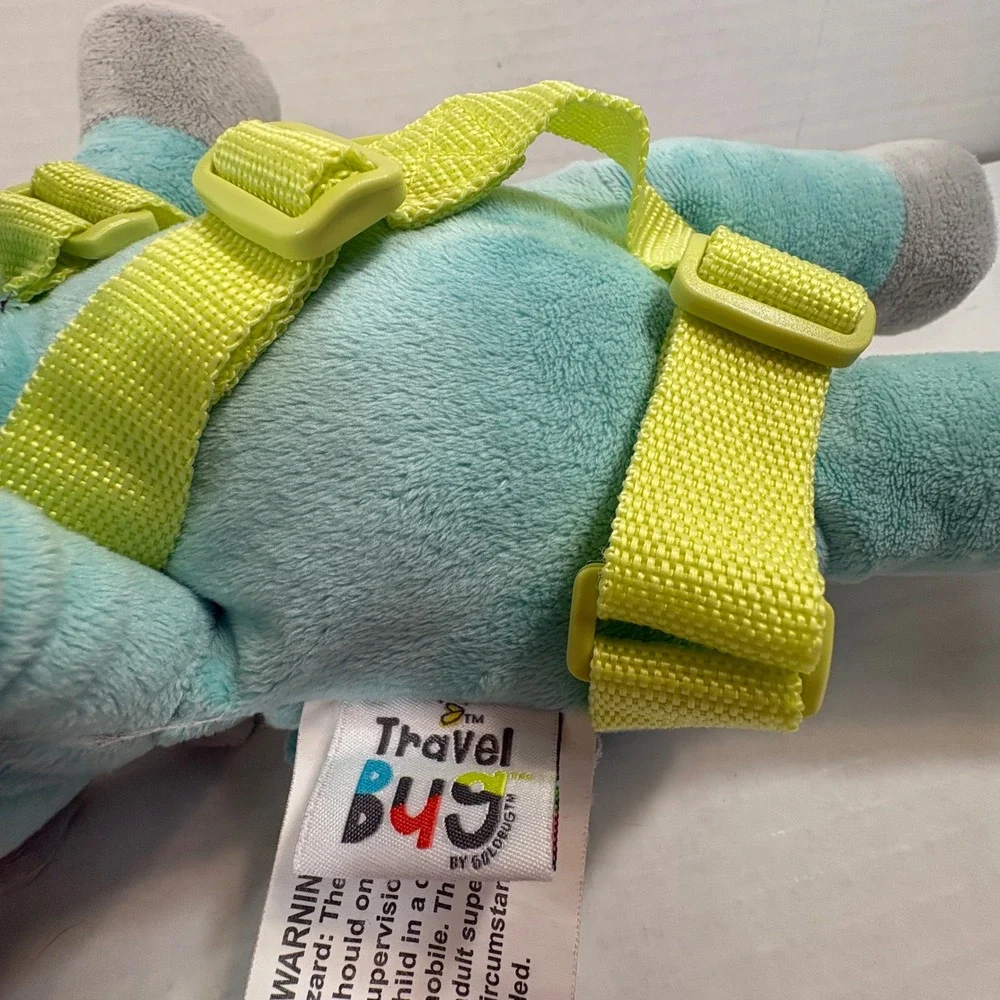 Travel Bug Dinosaur Toddler Safety Harness Buddy Plush Blue Green NO LEASH EUC